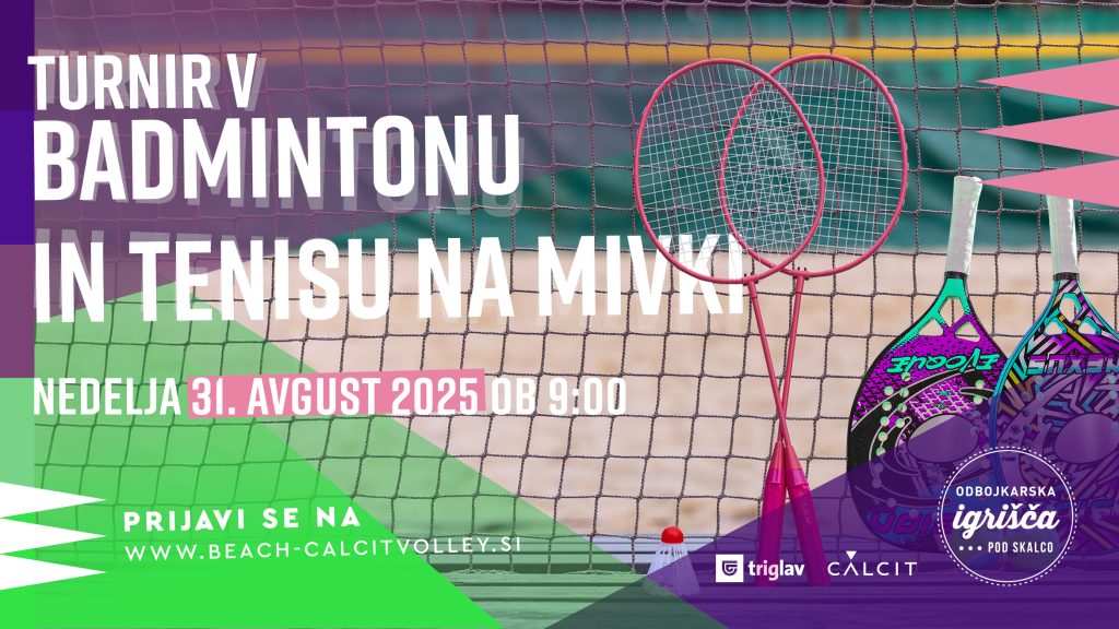 Konec avgusta turnir v badmintonu in tenisu na mivki